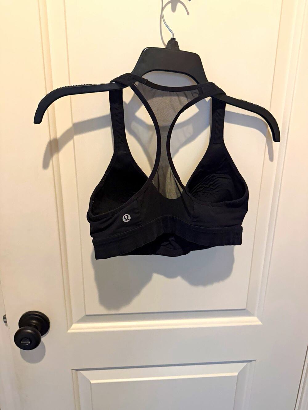 Lululemon Women’s M Black Mesh Racerback Wireless Sports Bra Pullover Stretch